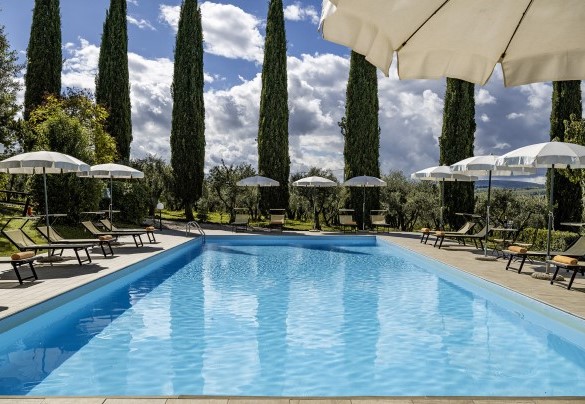 Spacious solarium among olive trees and cypress trees - La Burraia