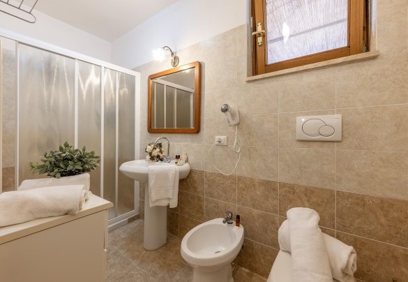 Bathroom with shower no. 10 in the annex - La Burraia