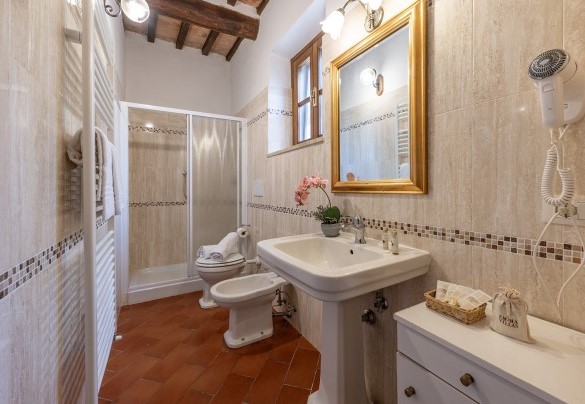 En-suite bathroom with shower no. 1 - La Burraia