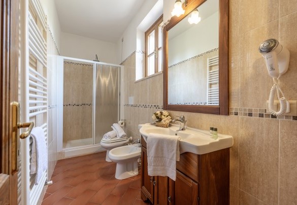 En-suite bathroom with shower no. 3 - La Burraia