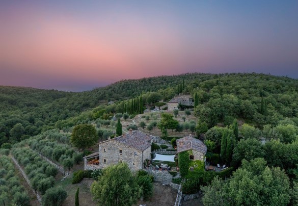 I paesaggi collinari chiantigiani nei toni del tramonto - Muricciaglia