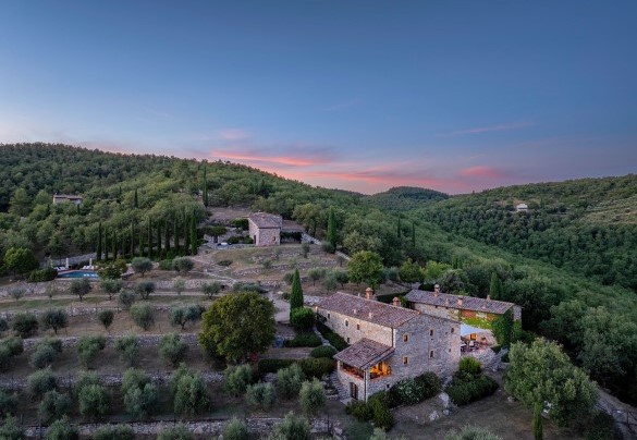 I paesaggi collinari chiantigiani nei toni del tramonto - Muricciaglia