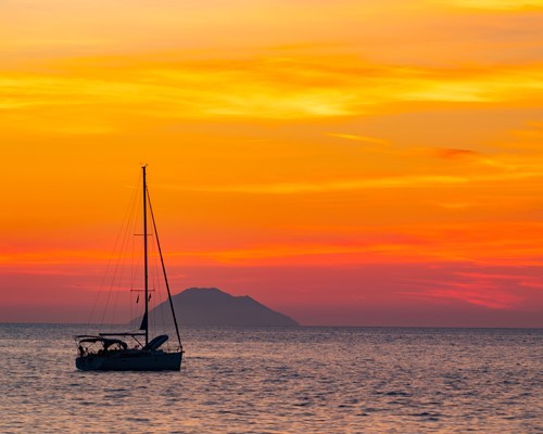 Sunset on the fishing boat