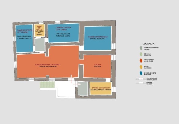 Podere San Ansano - Main Villa First Floor (apartment 3)