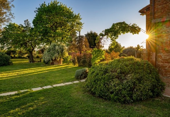 Sul retro della villa si sviluppa un variegato giardino pianeggiante - Sangiovese
