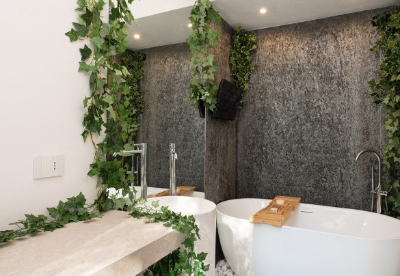 En suite bathroom with tub no. 1 - Villa Lunezia