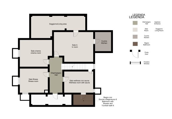 Piano seminterrato - Villa Oxa 